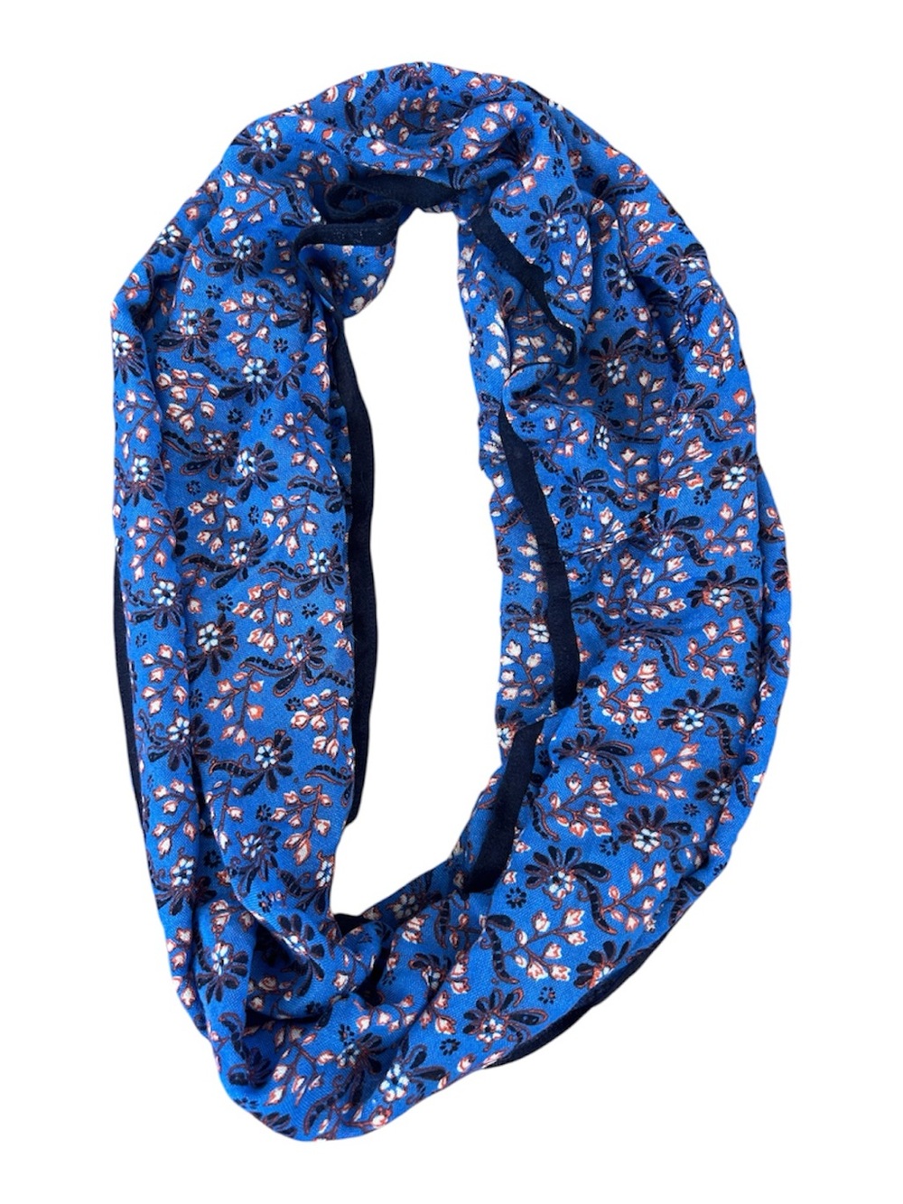 J. Crew | Women’s Royal/Navy Blue Infinity Scarf Orange/White Floral Print OS